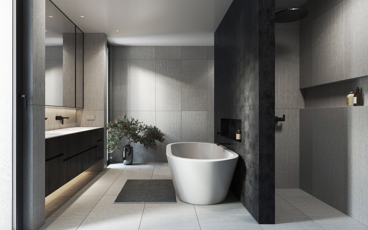 Modern bathroom tile